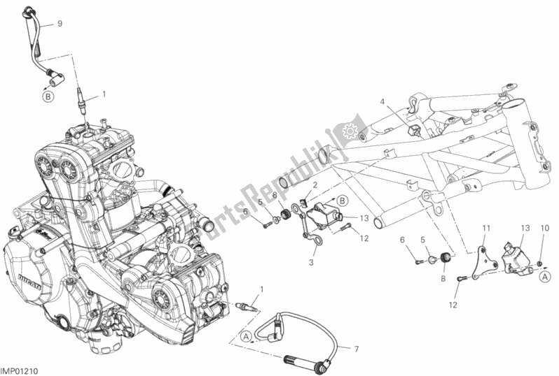 Alle onderdelen voor de Kabelboom (spoel) van de Ducati Multistrada 950 S SW Brasil 2020